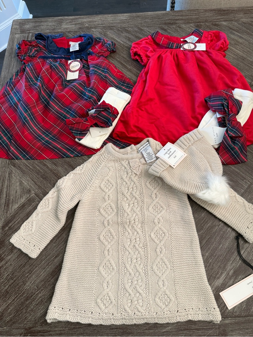 Baby Christmas Dress lot 18 months plaid bows